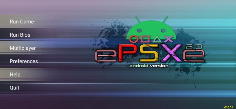 ePSXe for Android - main menu,image at PSEmu.pl - recent news, latest files and more PS1 Emulation, emulacja, wiadomości, emulatory, gry homebrew.
