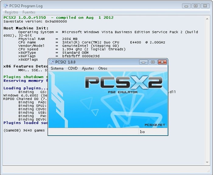 PCSX2 main window on Windows 7 - image from PSEmu.pl :: recent news, latest files, free homebrew games, all you want in topic of PS2 emulation. Pliki, wiadomości, darmowe gry homebrew.