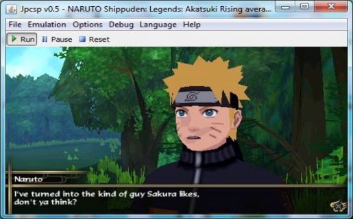 JPCSP emulator on Windows (game: Naruto Shippuden Legends Akatsuki Rising)